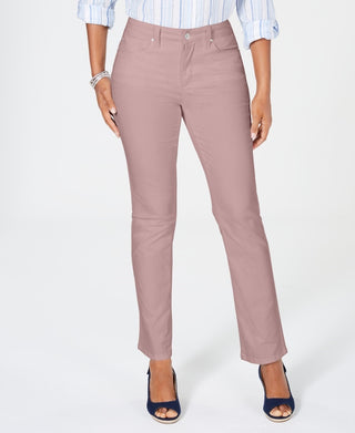 Charter Club Women's Lexington Straight Leg Jeans Pink Size 8 Petite