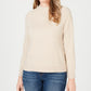 Karen Scott Women's Zip Back Mock Neck Sweater Beige Size X-Small