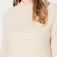 Karen Scott Women's Zip Back Mock Neck Sweater Beige Size X-Small