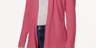 Charter Club Women's Open Front Cardigan Pink Size X-Small