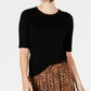 Charter Club Women's Button Shoulder Sweater Black Size X-Large
