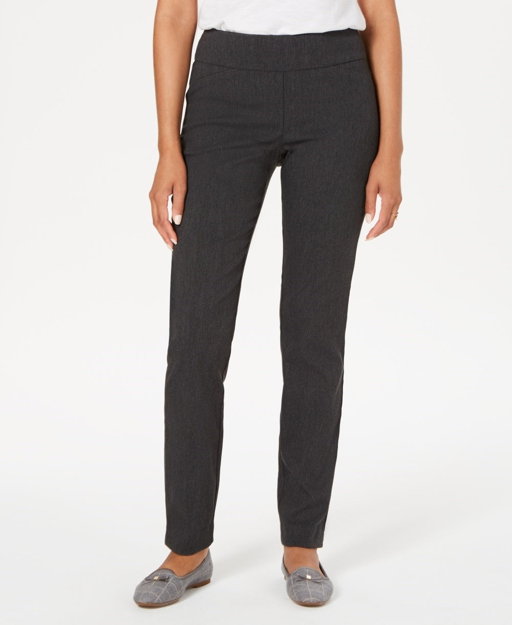 Charter Club Women's Cambridge Skinny Pull On Tummy Control Pants Gray Size 16S