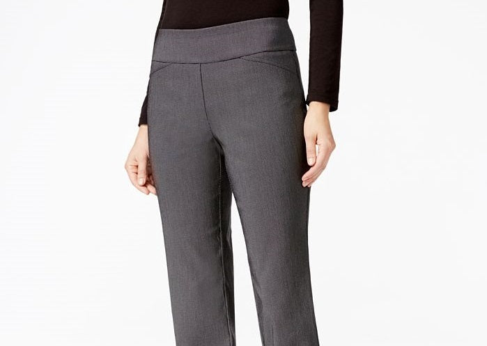 Charter Club Women's Cambridge Skinny Pull On Tummy Control Pants Gray Size 16S