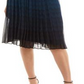 Anne Klein Women's Sheer Knee Length Knife Pleated Skirt Blue Size 6