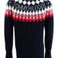 Tommy Hilfiger Women's Printed Long Sleeve Jewel Neck Sweater Blue Size Medium