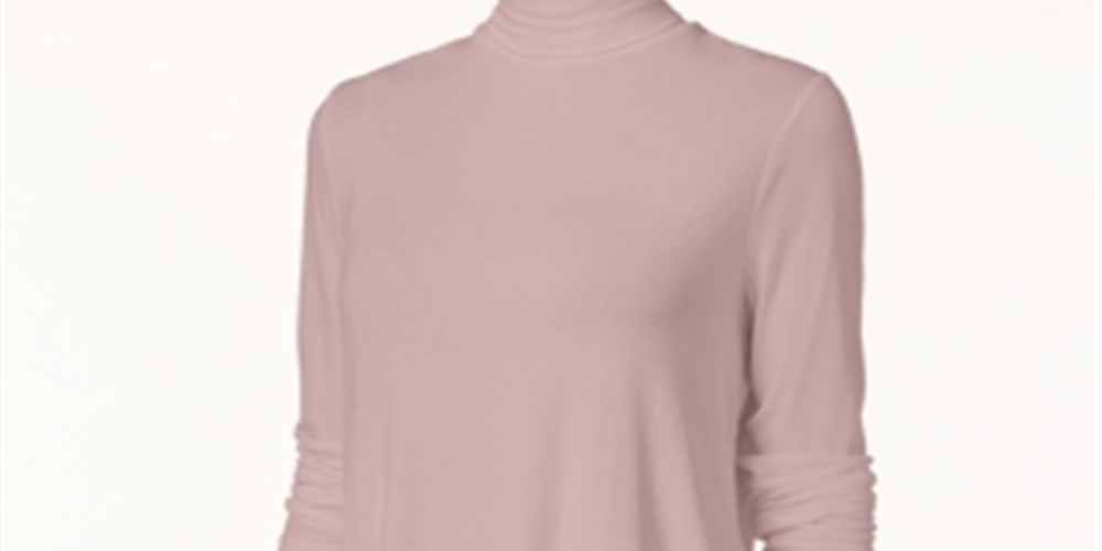 JM Collection Women's Turtleneck Top Pink Size S