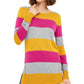 Maison Jules Women's Color Block Long Sleeve Jewel Neck T-Shirt Sweater Yellow Size X-Large