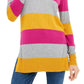 Maison Jules Women's Color Block Long Sleeve Jewel Neck T-Shirt Sweater Yellow Size X-Large
