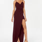 Emerald Sundae Junior's High Slit Gown Purple Size XX-Large