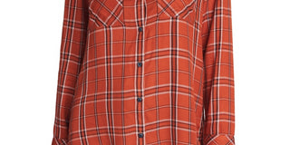 Sanctuary Women's Plaid Long Sleeve Collared Button Up Top Size X-Large