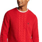 Nautica Men's Sail Classic Fit Cable Knit Sweater Red Size X-Large
