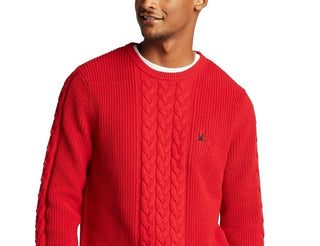 Nautica Men's Sail Classic Fit Cable Knit Sweater Red Size X-Large
