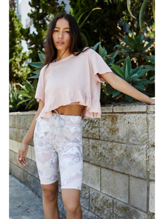 Free People Women's T-Shirt Light Pink Cropped Hi Lo Pink Size X-Small