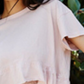 Free People Women's T-Shirt Light Pink Cropped Hi Lo Pink Size X-Small