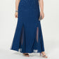 Morgan & Company Women's Trendy Studded Gown Blue Size 16W