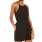 INC International Concepts Women's Cotton Halter Neck Romper Black Size X-Large