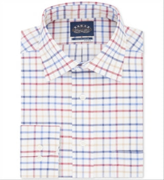 Eagle Men's Stretch Collar Check Dress Shirt White Multi Size 18/5