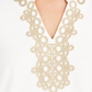 Charter Club Women's 3/4 Sleeve Textured Tunic White Size Petite S
