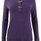 Karen Scott Women's Cotton Toggle Henley Sweater Purple Size Petite Small