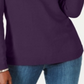Karen Scott Women's Cotton Toggle Henley Sweater Purple Size Petite Small