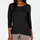 Karen Scott Women's Tulip Hem Top Black Size Small