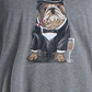 Club Room Men's Bulldog Tuxedo Graphic Crewneck T-Shirt Gray Size Large