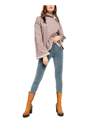 Free People Women's Teal Corduroy Pants Waist Blue Size 25