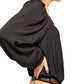 Free People Unisex Beaded Long Sleeve Square Neck Body Suit Top Black Size Small