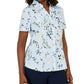 Karen Scott Women's Cotton Floral Print Shirt  Blue Size Medium