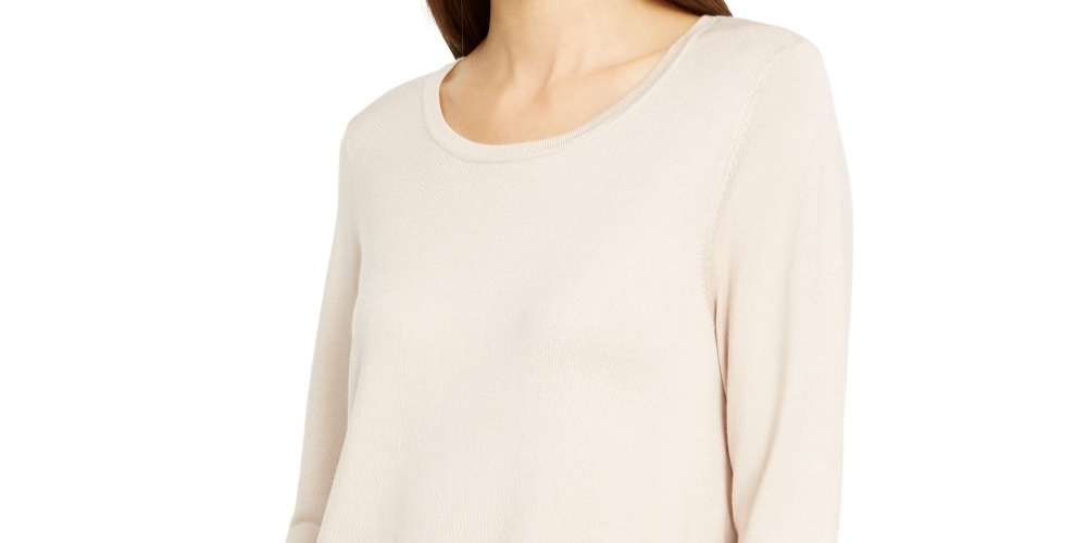 Alfani Women's Hardware SeaPullover Sweater Beige Size Petite Small
