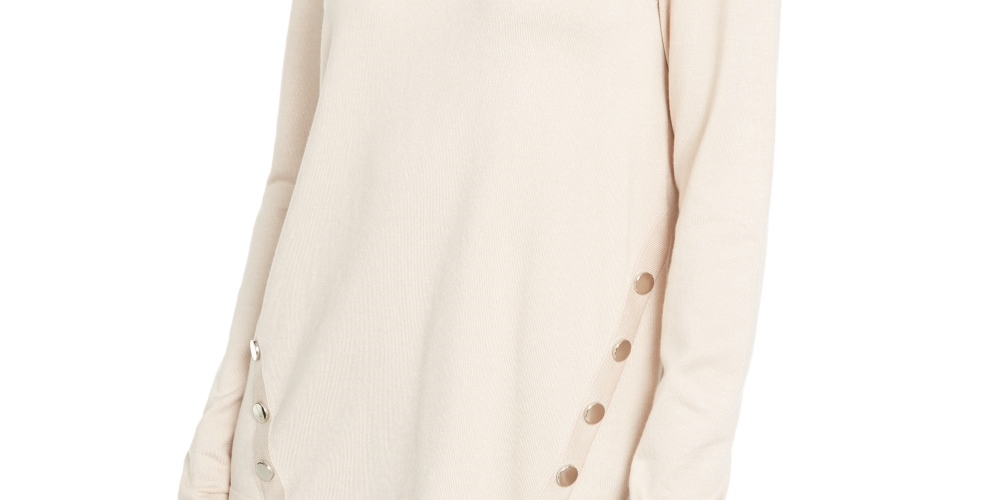 Alfani Women's Hardware SeaPullover Sweater Beige Size Petite Small