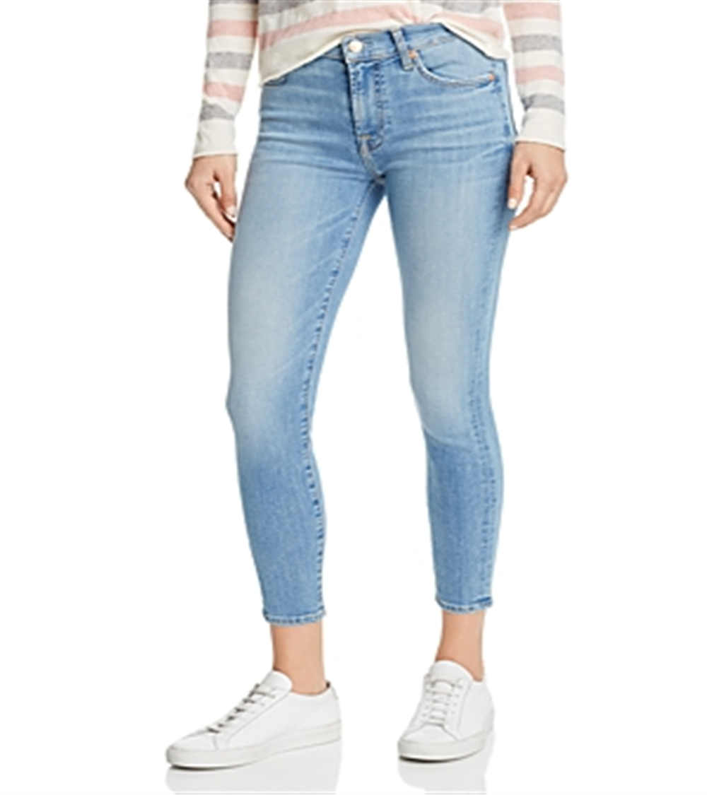 7 For All Mankind Women's The Cosmo Cropped Skinny Jeans Blue Size 26