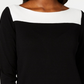 Karen Scott Women's Cotton Button Trim Sweater  Black Size Petite Small