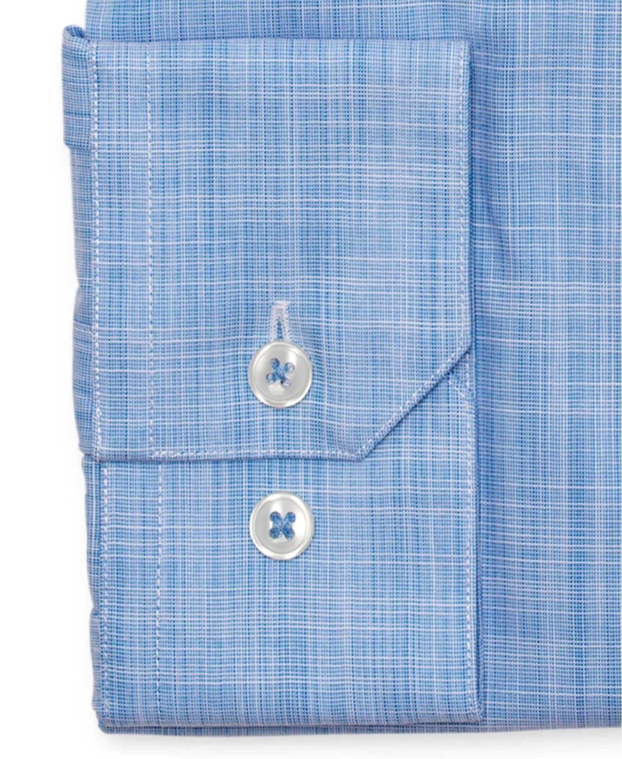 Ryan Seacrest Distinction Men's Ultimate Slim Fit Non Iron Performance Stretch Dress Shirt Blue Size 17X36-37