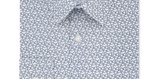 Calvin Klein Men's Extra Slim Fit Temperature Regulating Stretch Print Dress Shirt Blue Size 12X32X33