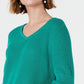 Style & Co Women's Cotton Waffle Stitch Sweater Green Size X-Small