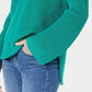 Style & Co Women's Cotton Waffle Stitch Sweater Green Size X-Small