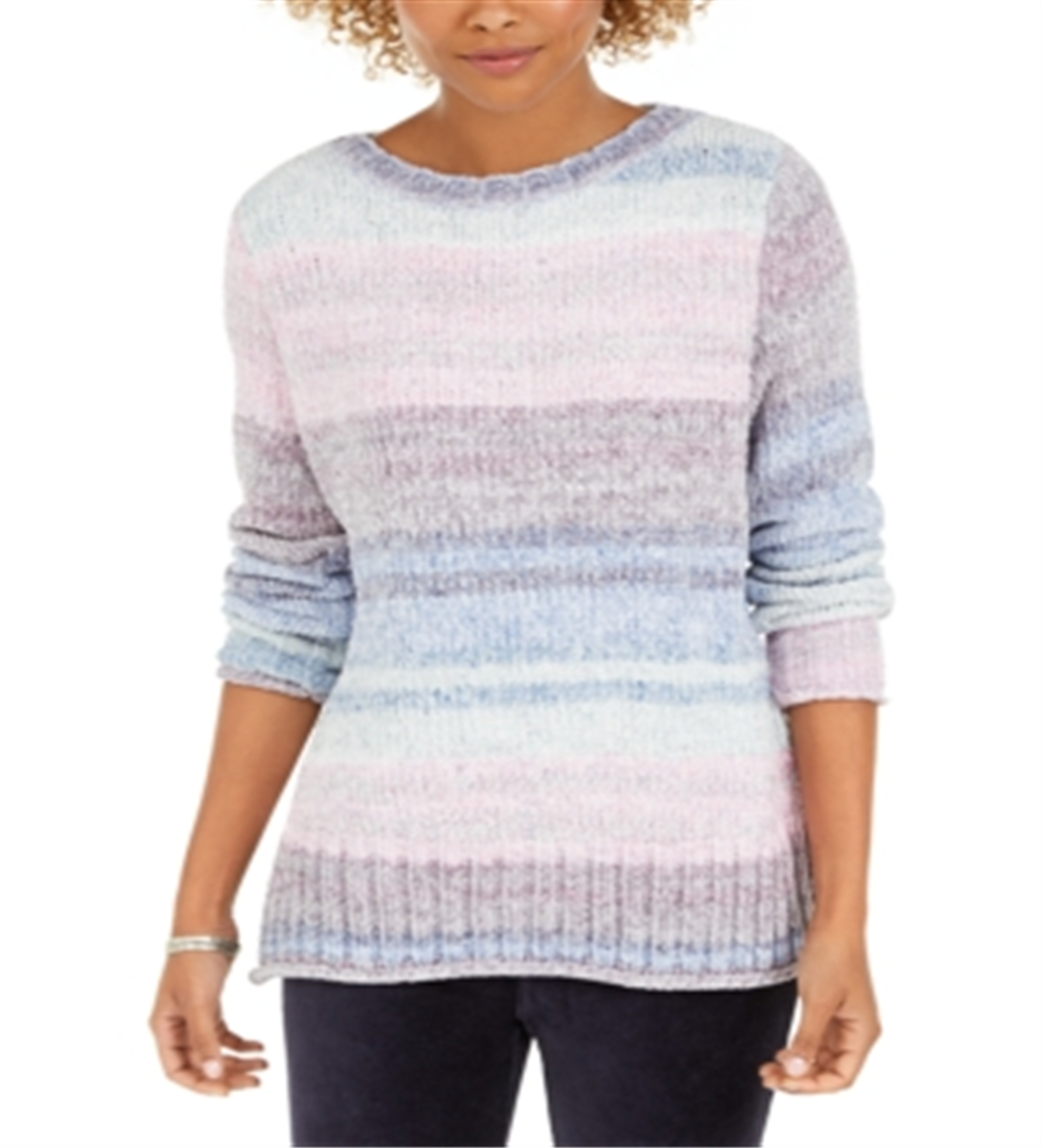 Style & Co Women's Crewneck Chenille Sweater Multi Space Dye Size PP