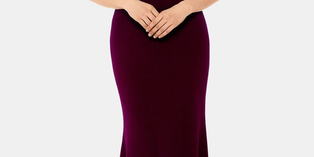 Betsy & Adam Women's Ruffle Back Gown Red Size 6