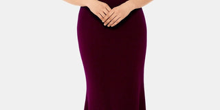 Betsy & Adam Women's Ruffle Back Gown Red Size 6