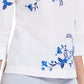 Charter Club Women's Embroidered Split Sleeve Top Blue Size X-Large