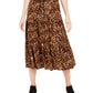Style & Co Women's Animal Print Skirt Brown Size X-Large