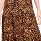 Style & Co Women's Animal Print Skirt Brown Size X-Large