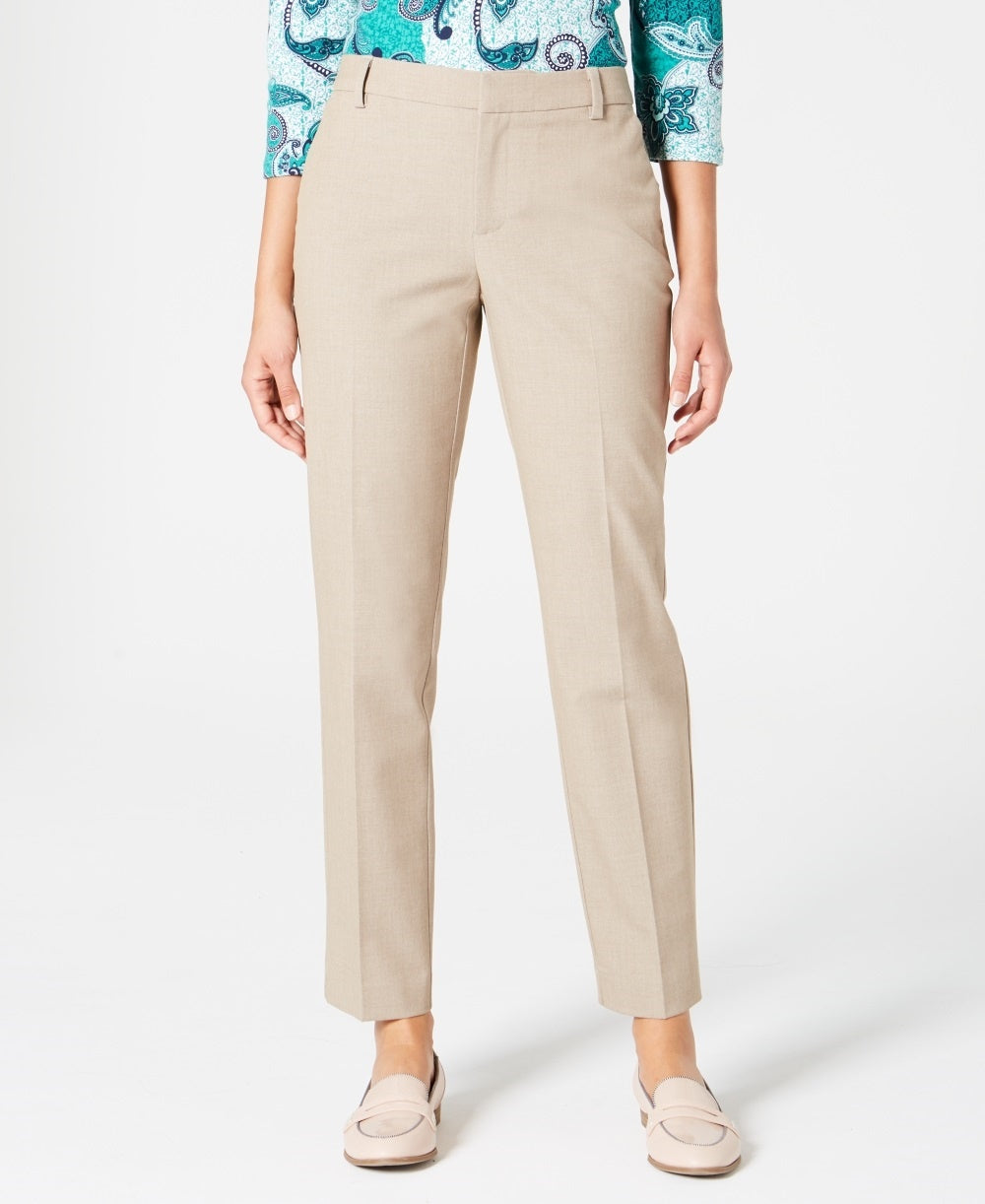 Charter Club Women's Slim Fit Ankle Pants Beige Size 8