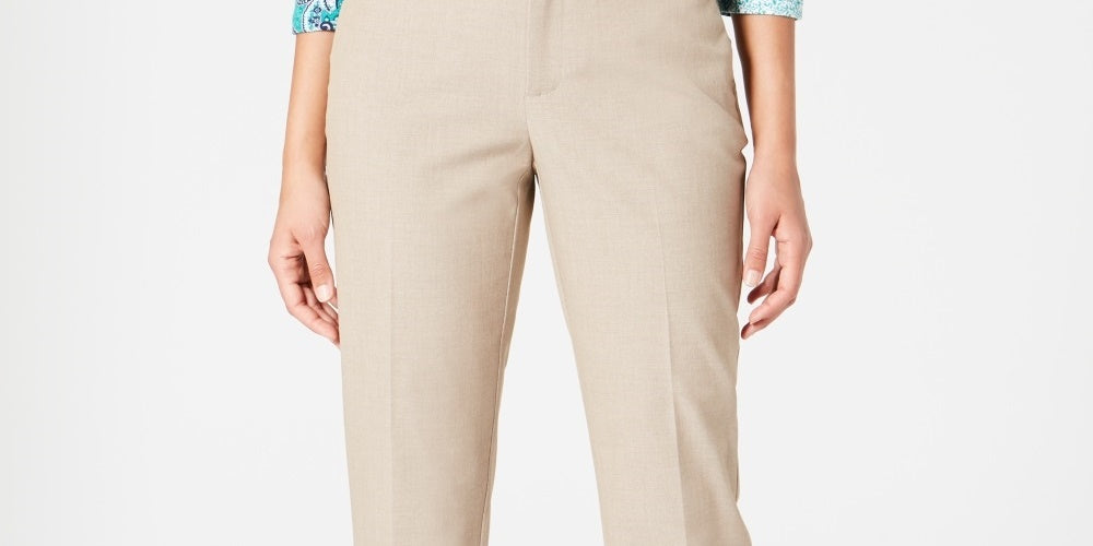 Charter Club Women's Slim Fit Ankle Pants Beige Size 8