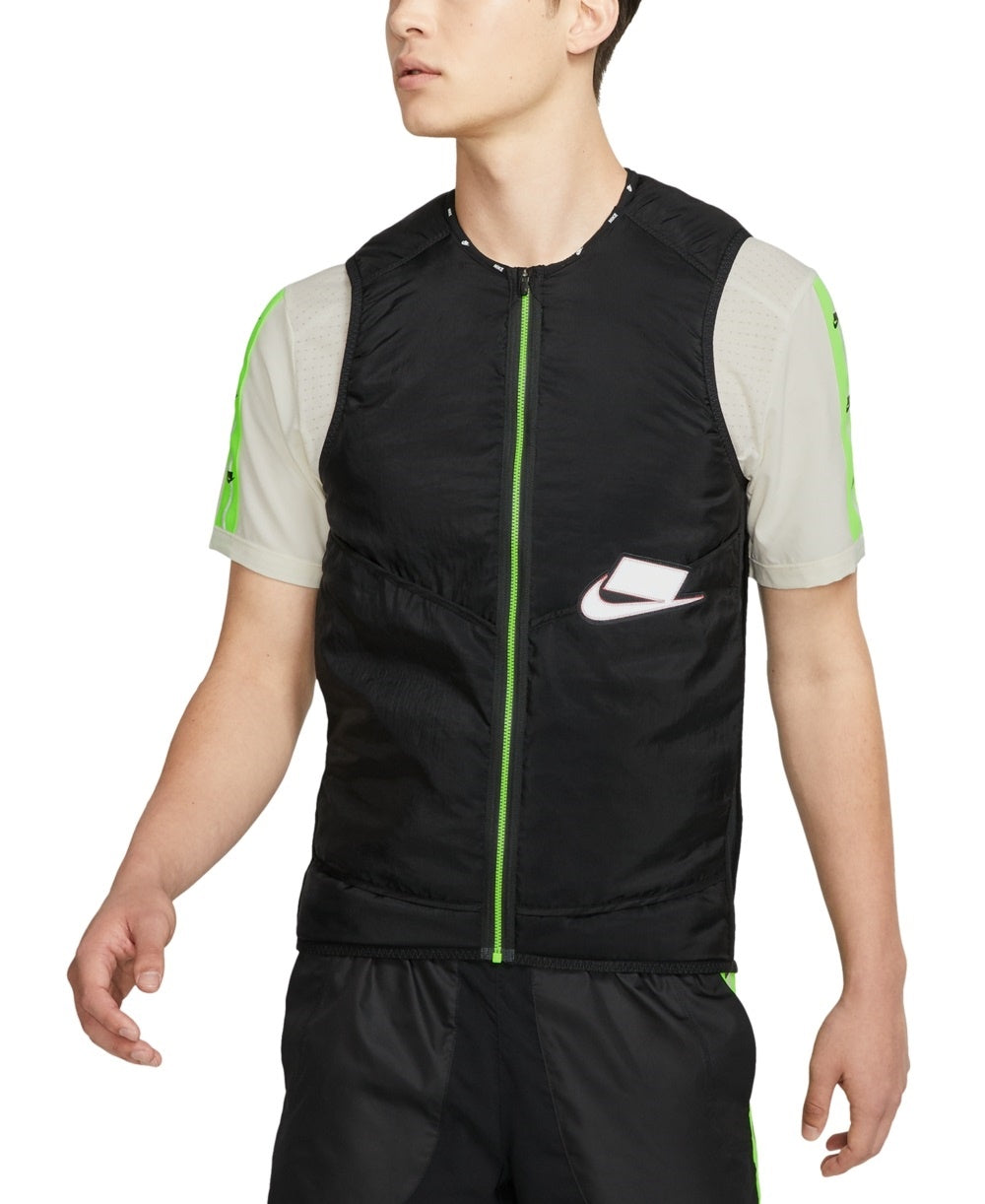 Nike Men's Aerolayer Wild Run Vest  White -Black Size XX-Large