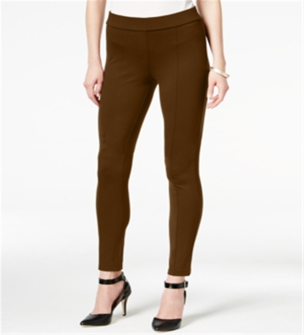 Style & Co Women's SeaPonte Knit Skinny Pants Dark Brown Size -Petite S/M