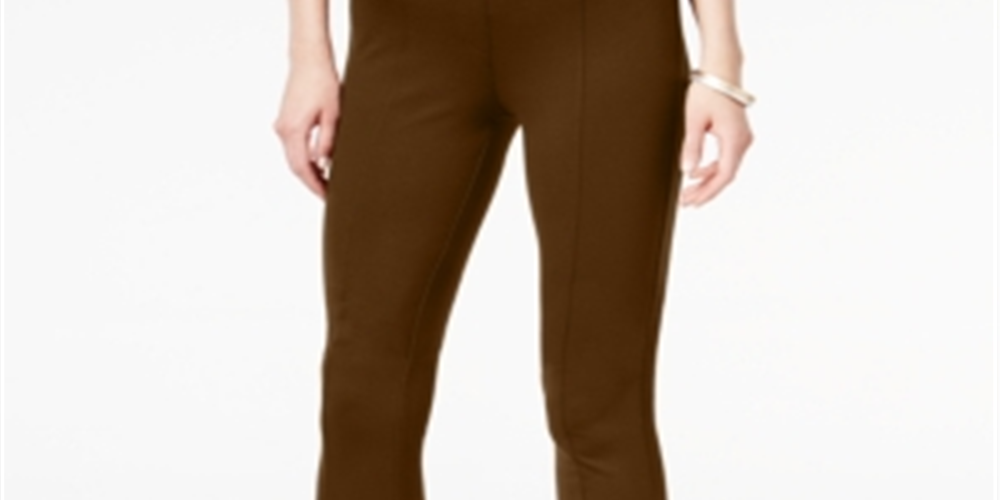 Style & Co Women's SeaPonte Knit Skinny Pants Dark Brown Size -Petite S/M