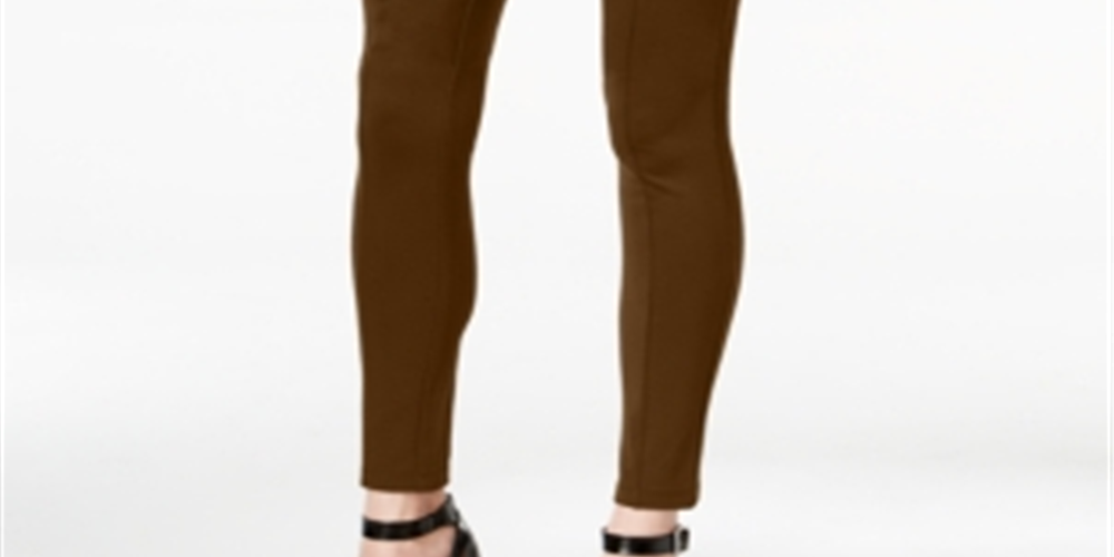 Style & Co Women's SeaPonte Knit Skinny Pants Dark Brown Size -Petite S/M