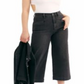 Free People Women's Lace up Cropped Jeans Black Size 31